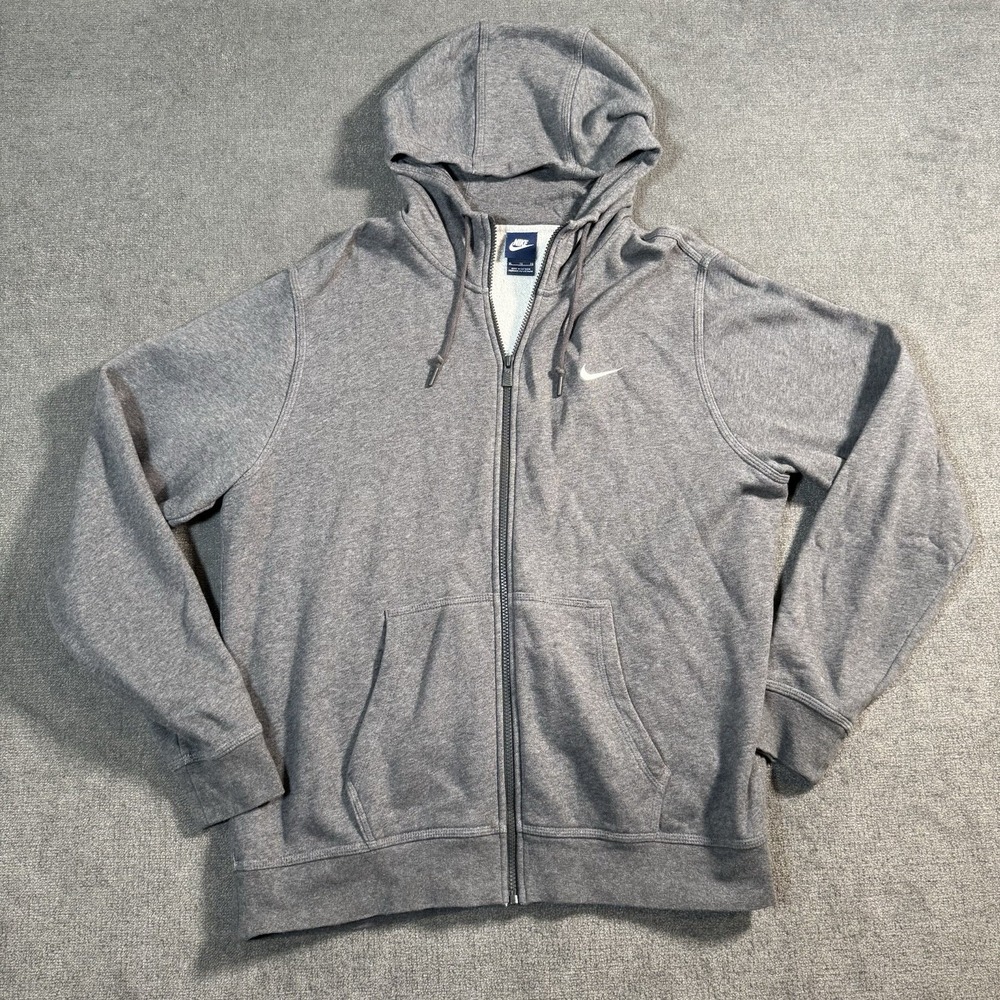 Nike Sportswear Club Fleece Full Zip Hoodie Jacket Men's Size XLarge Gray Logo
